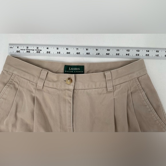 Lauren Ralph Lauren Pleated Khaki Pants Women’s 4 Cotton Classic Straight Leg - Picture 3 of 6